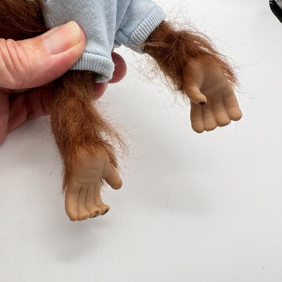 Ashton Drake Baby Monkey Orangutan Wispy Hair Soft Poseable Boy Doll TROUBLE - Picture 10 of 10